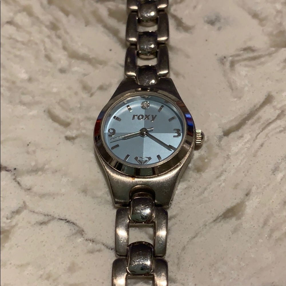 Roxy Stainless Steel Light Blue Face Watch